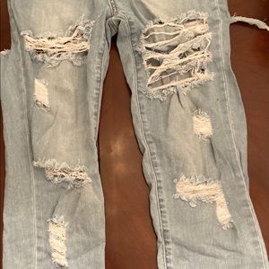 Ripped mom crop jeans